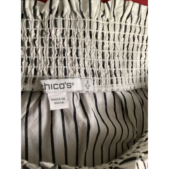 Chico’s off-shoulder slim blue stripe blouse - Picture 3 of 4